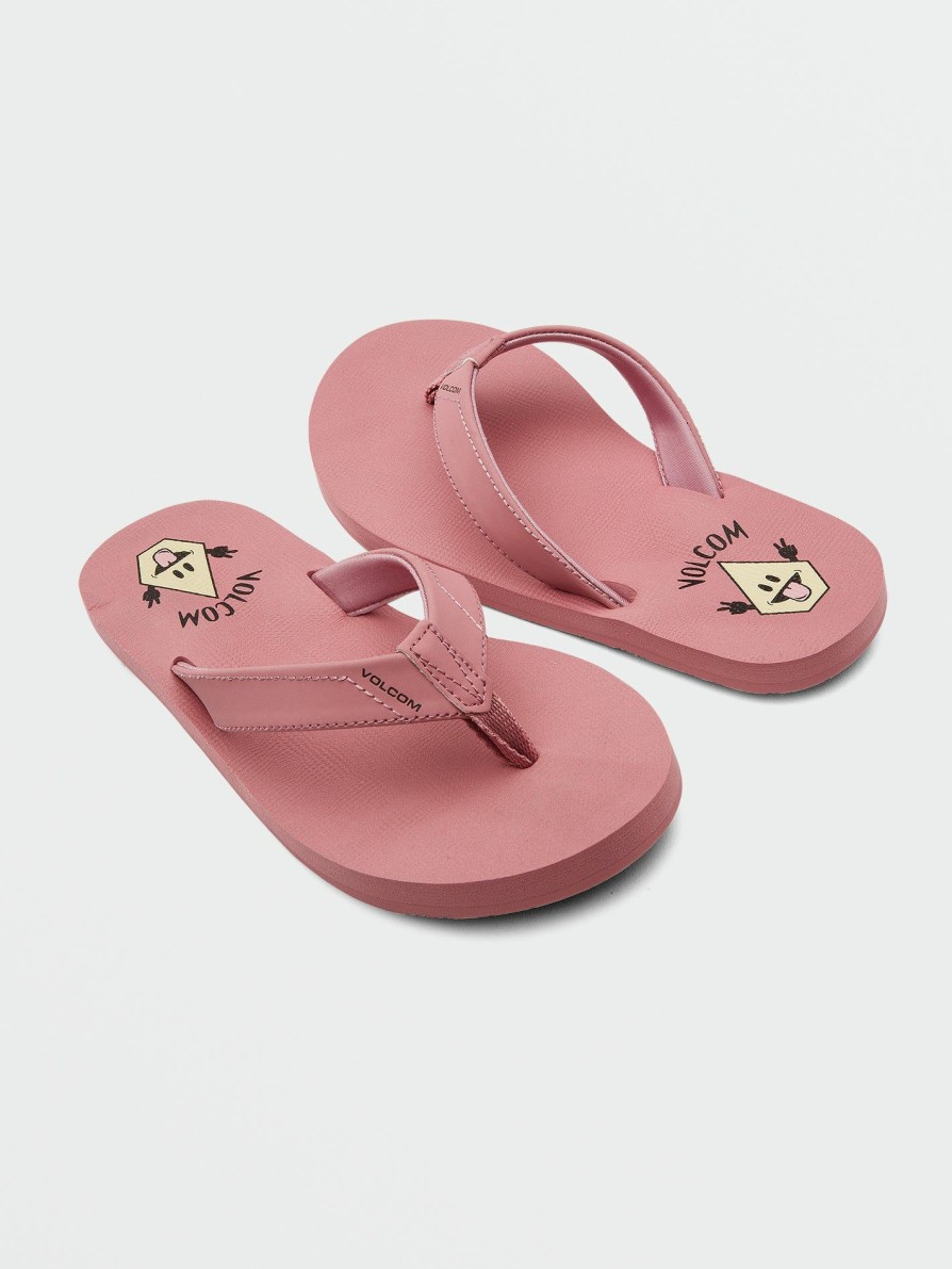 Kids * | Volcom Limited Edition Girls Vicky Big Youth Sandals Desert Pink