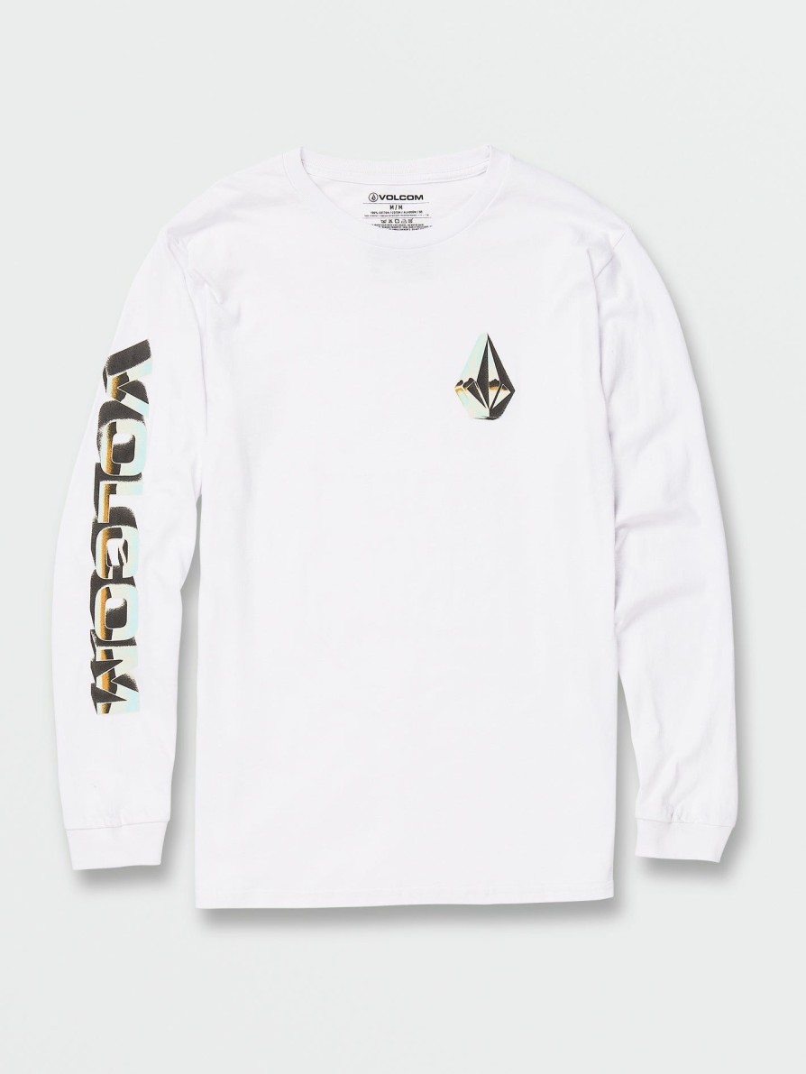 Mens Accessories * | Volcom Excellent Quality Chrome Stone Long Sleeve Tee White