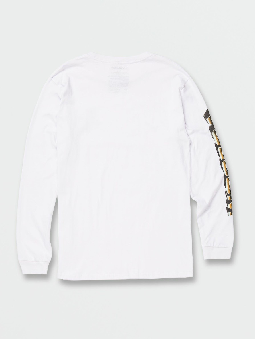 Mens Accessories * | Volcom Excellent Quality Chrome Stone Long Sleeve Tee White