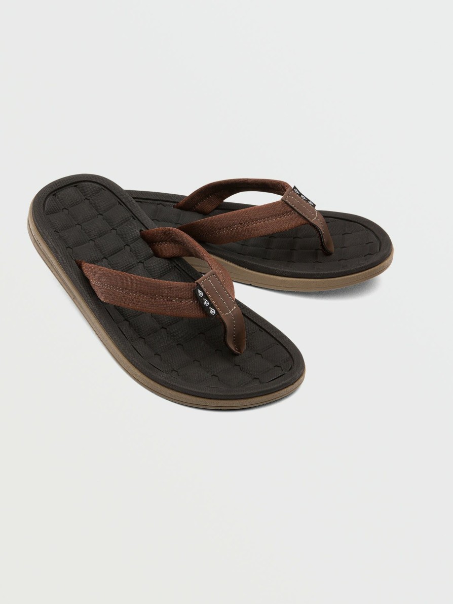 Mens Accessories * | Volcom New V.Co Draft Sandals Brown