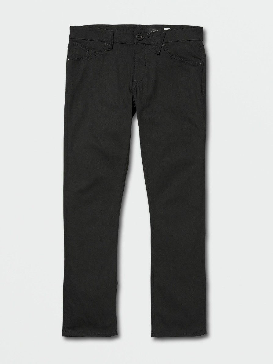 Mens Clothing * | Volcom Best-Selling Vorta Slim Fit Jeans Black On Black