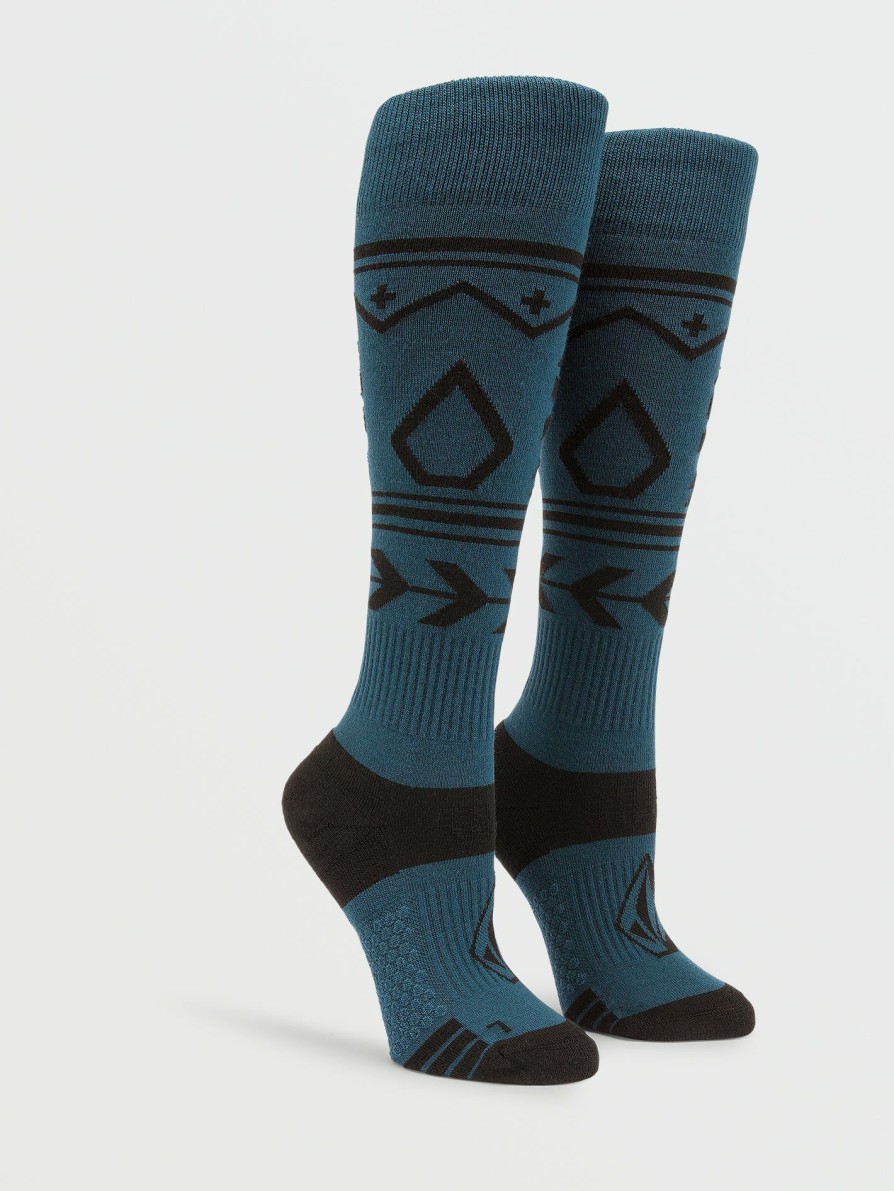 Core Snow * | Volcom Top Sellers Womens Ttt Sock Storm Blue