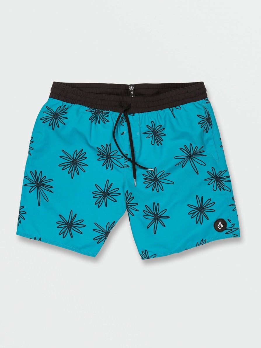 Mens Clothing * | Volcom Discount Online Polly Pack Elastic Waist Trunks Electric Blue