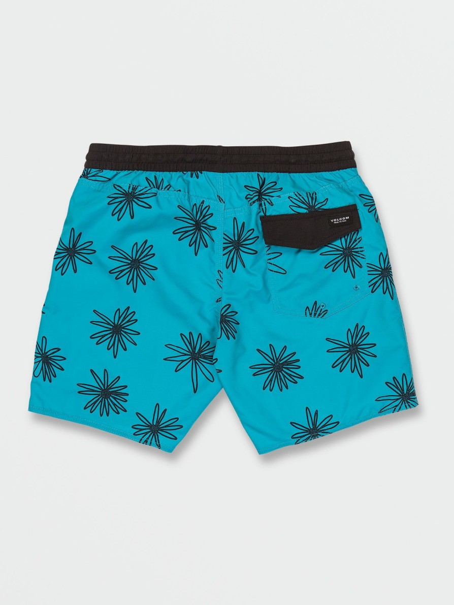 Mens Clothing * | Volcom Discount Online Polly Pack Elastic Waist Trunks Electric Blue