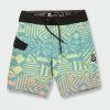 Kids * | Volcom Excellent Quality Big Boys Mod-Tech Ringer Trunks Shadow Lime