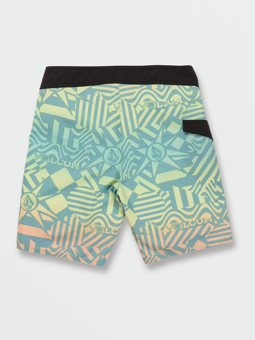 Kids * | Volcom Excellent Quality Big Boys Mod-Tech Ringer Trunks Shadow Lime