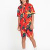 Kids * | Volcom Latest Big Boys Island Time Short Sleeve Shirt Red Orange