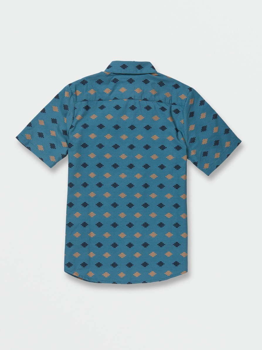 Kids * | Volcom Unique Big Boys Stackstone Short Sleeve Shirt Aged Indigo