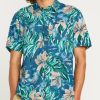 Mens Accessories * | Volcom Quality Guarantee Marble Floral Short Sleeve Shirt Aged Indigo