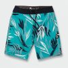 Kids * | Volcom Discount Online Big Boys Bleeding Leaf Mod-Tech Trunks Electric Blue