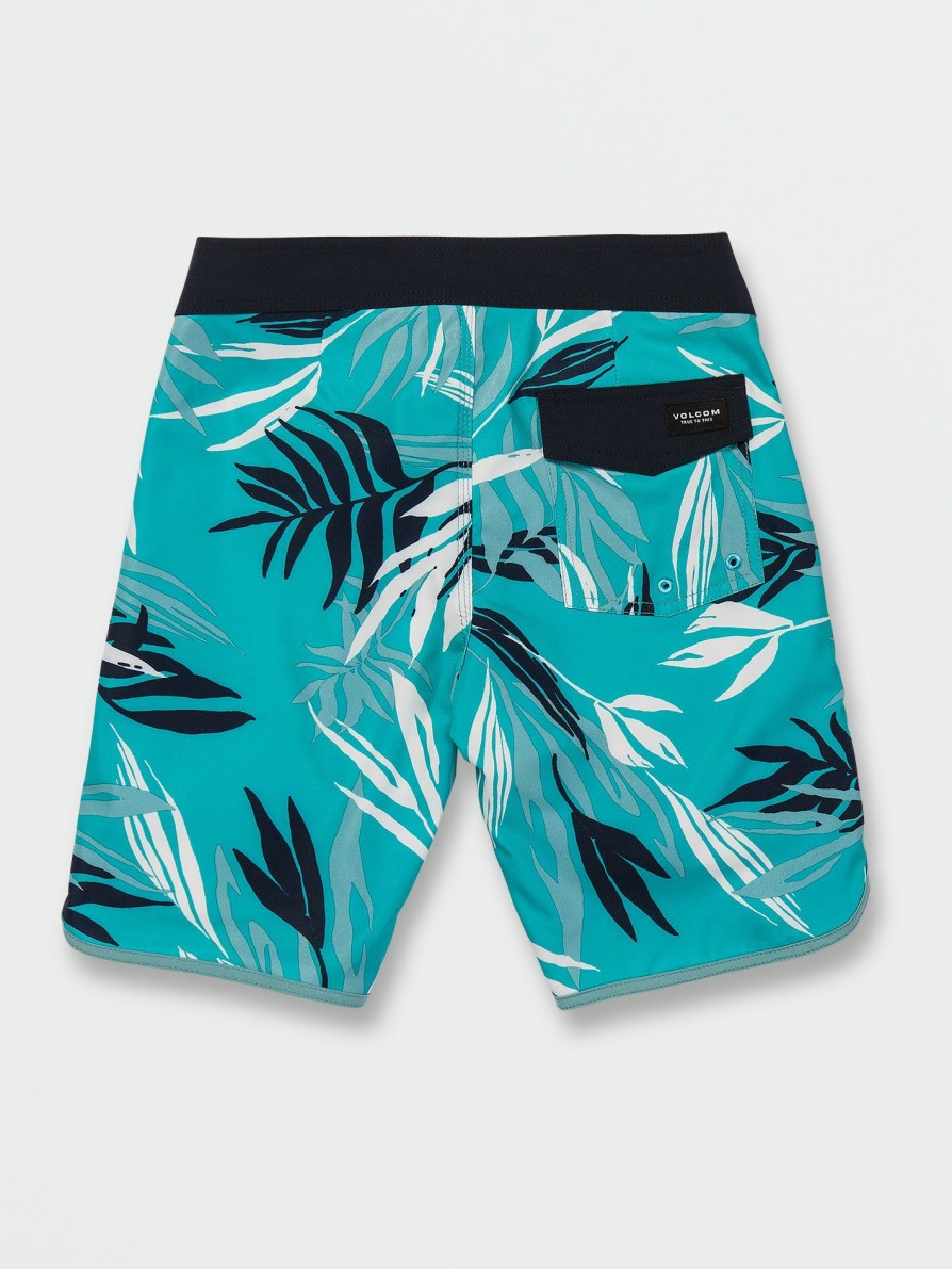 Kids * | Volcom Discount Online Big Boys Bleeding Leaf Mod-Tech Trunks Electric Blue