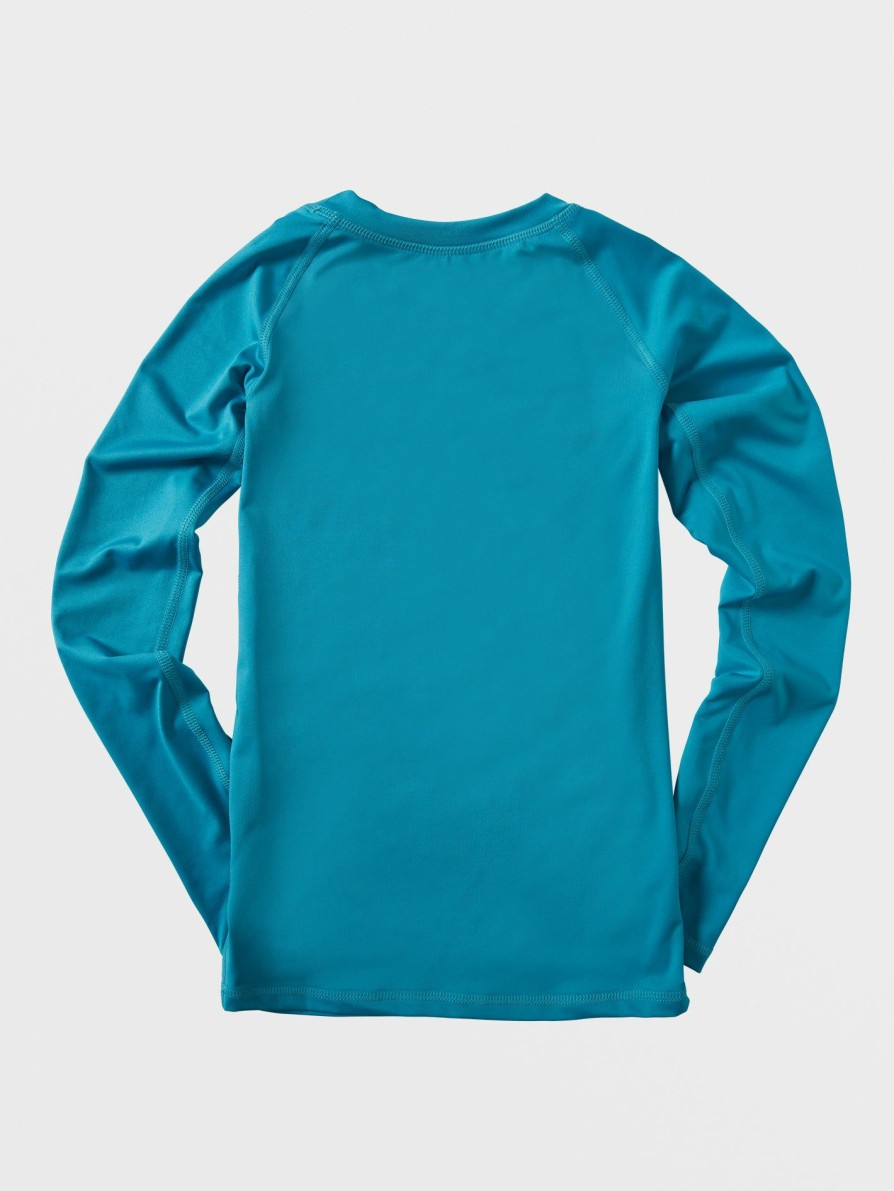 Core Surf * | Volcom Discount Online Big Boys Lido Solid Long Sleeve Upf 50 Rashguard Barrier Reef