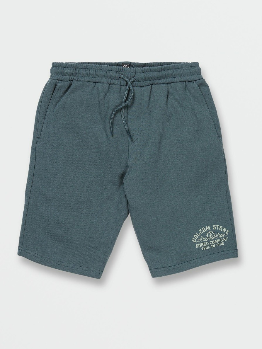 Kids * | Volcom Latest Big Boys Booker Fleece Shorts Cruzer Blue