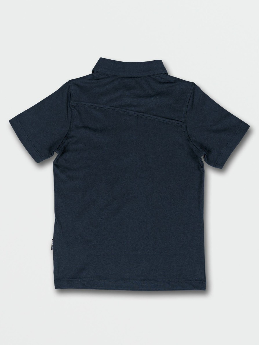 Kids * | Volcom Best Price Little Boys Wowzer Polo Short Sleeve Shirt Navy