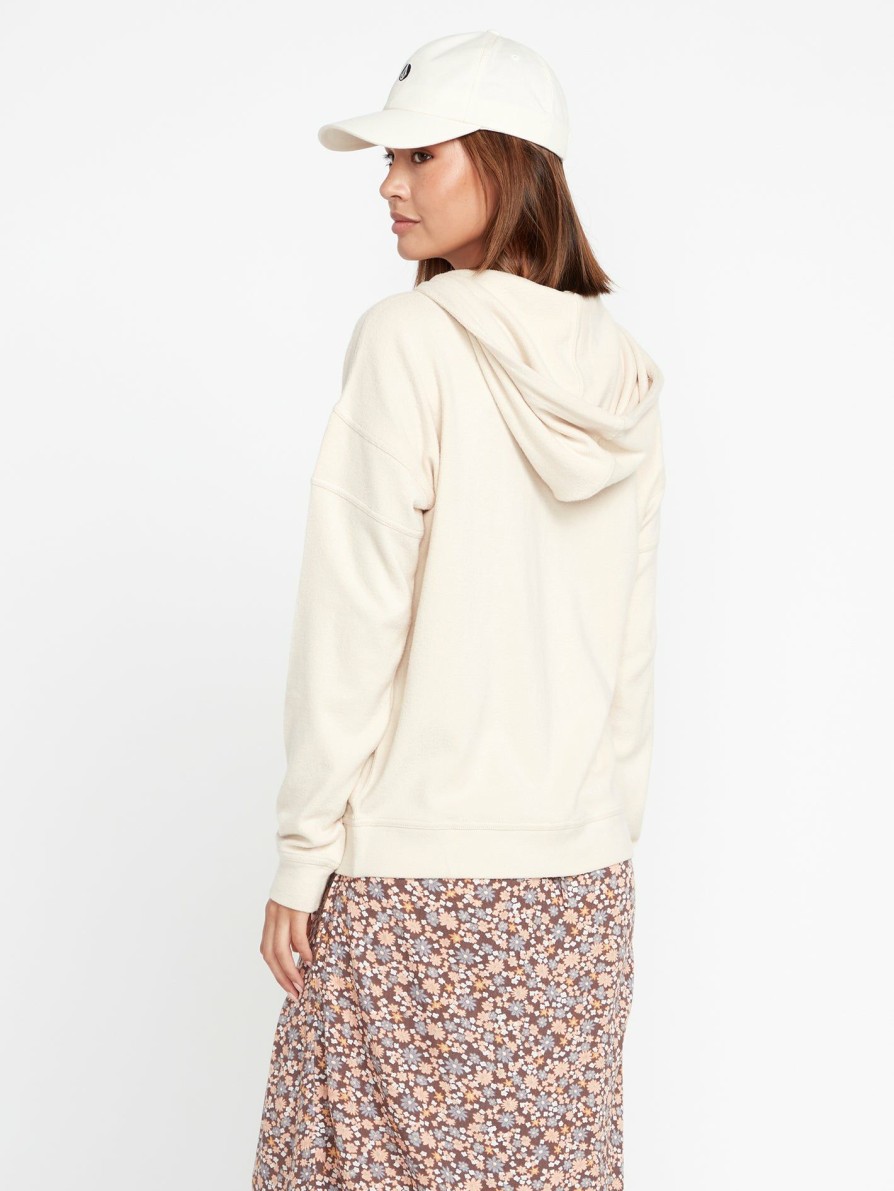 Womens Clothing * | Volcom Top Sell Lived In Lounge Zip Jacket Cream