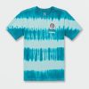 Kids * | Volcom Excellent Quality Big Boys Psychdye Short Sleeve Tee Shirt Ocean Teal