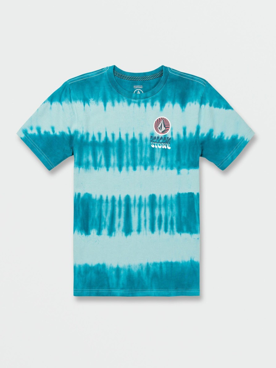 Kids * | Volcom Excellent Quality Big Boys Psychdye Short Sleeve Tee Shirt Ocean Teal