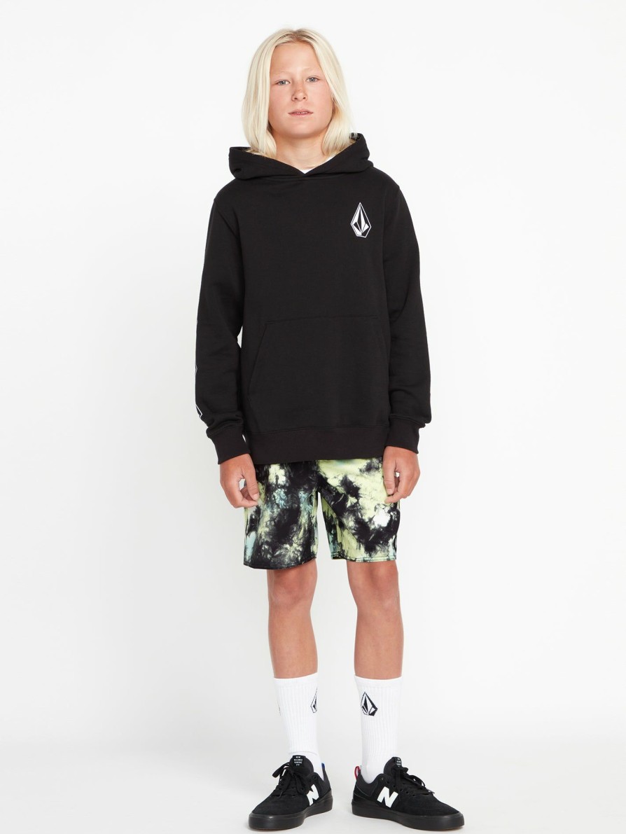 Kids * | Volcom Top Sell Big Boys Saturate Elastic Waist Trunks Shadow Lime