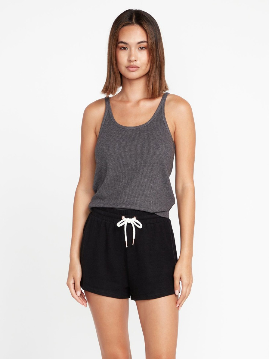 Womens Accessories * | Volcom Discount Store Lived In Lounge Fleece Shorts Black