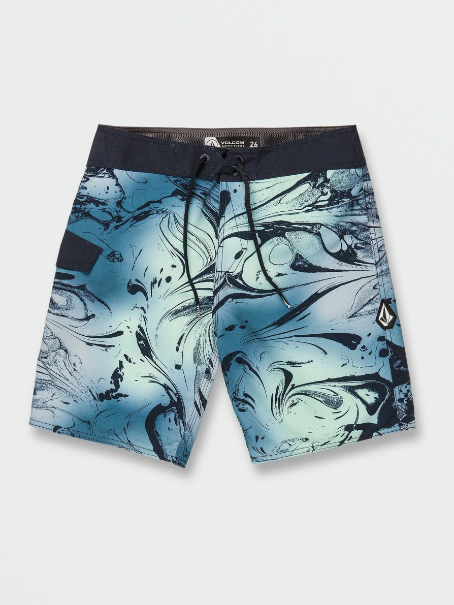 Core Surf * | Volcom Wholesale Big Boys Mod Marble Stripe Trunks Aged Indigo