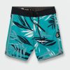 Kids * | Volcom Wholesale Little Boys Bleeding Leaf Mod-Tech Trunks Electric Blue