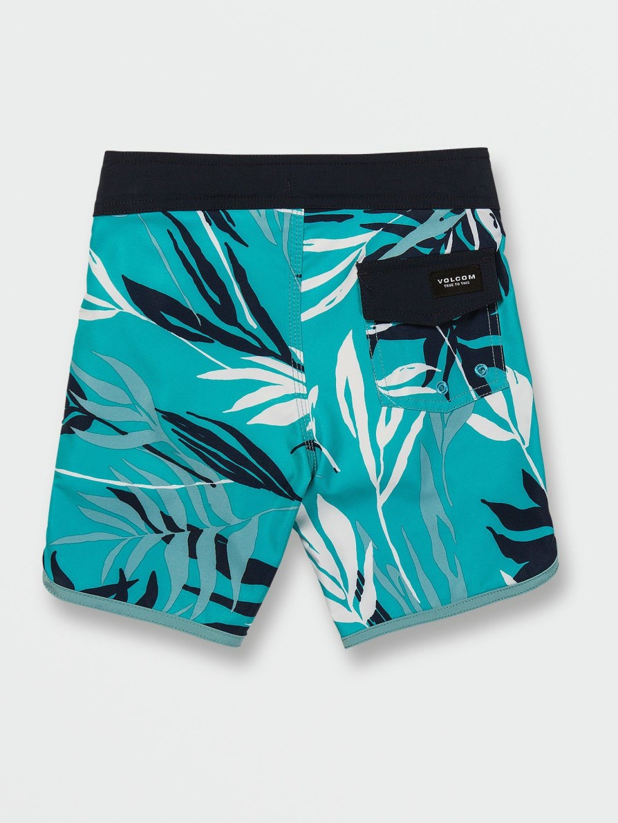 Kids * | Volcom Wholesale Little Boys Bleeding Leaf Mod-Tech Trunks Electric Blue