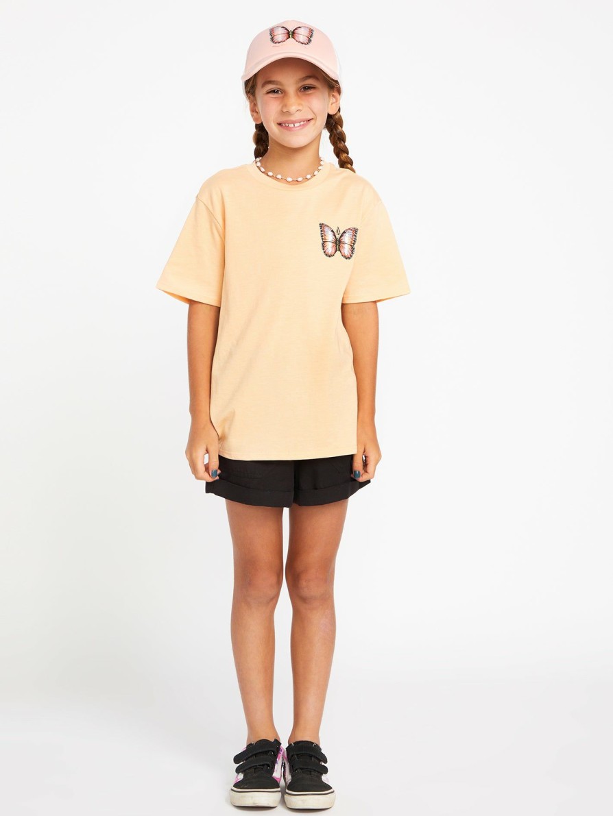 Kids * | Volcom Best Price Girls Truly Stoked Boyfriend Short Sleeve Tee Shirt Melon