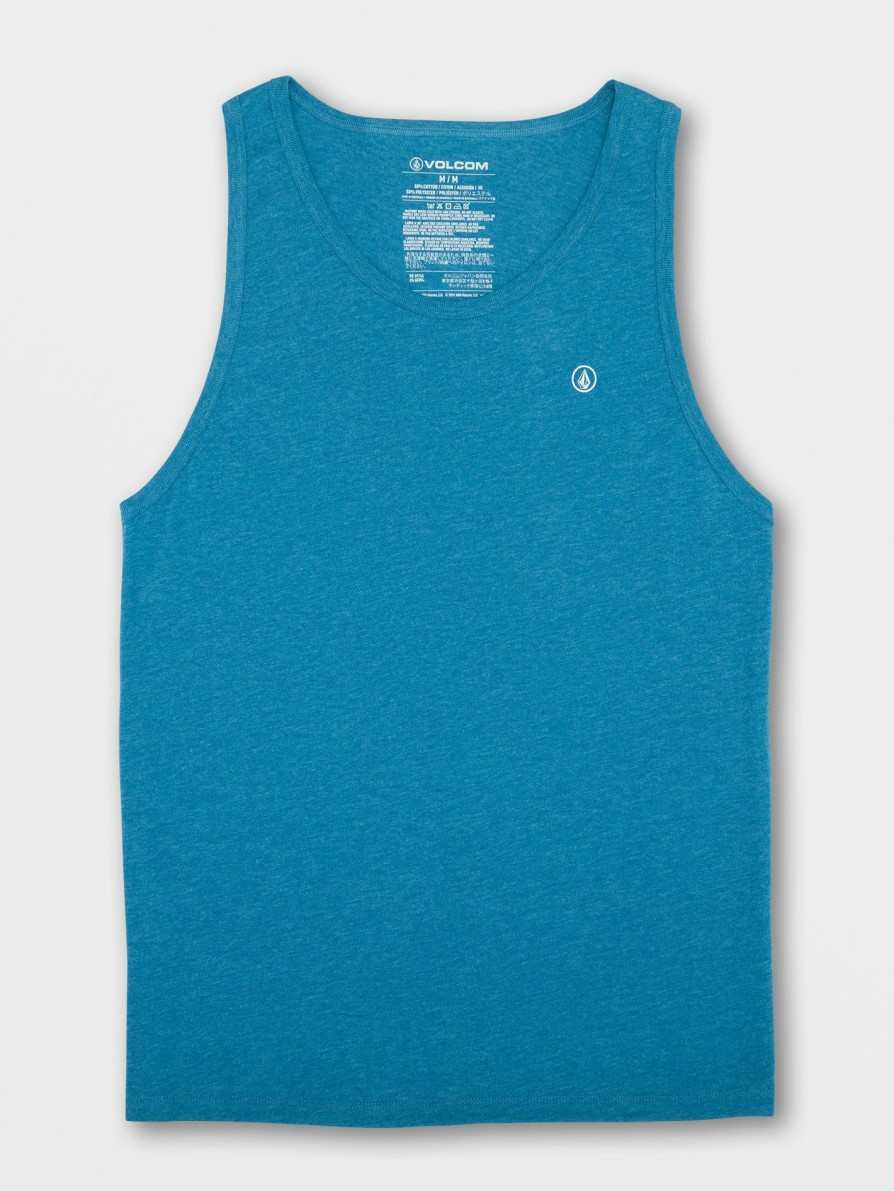 Mens Clothing * | Volcom Unique Solid Heather Tank Stormy Blue