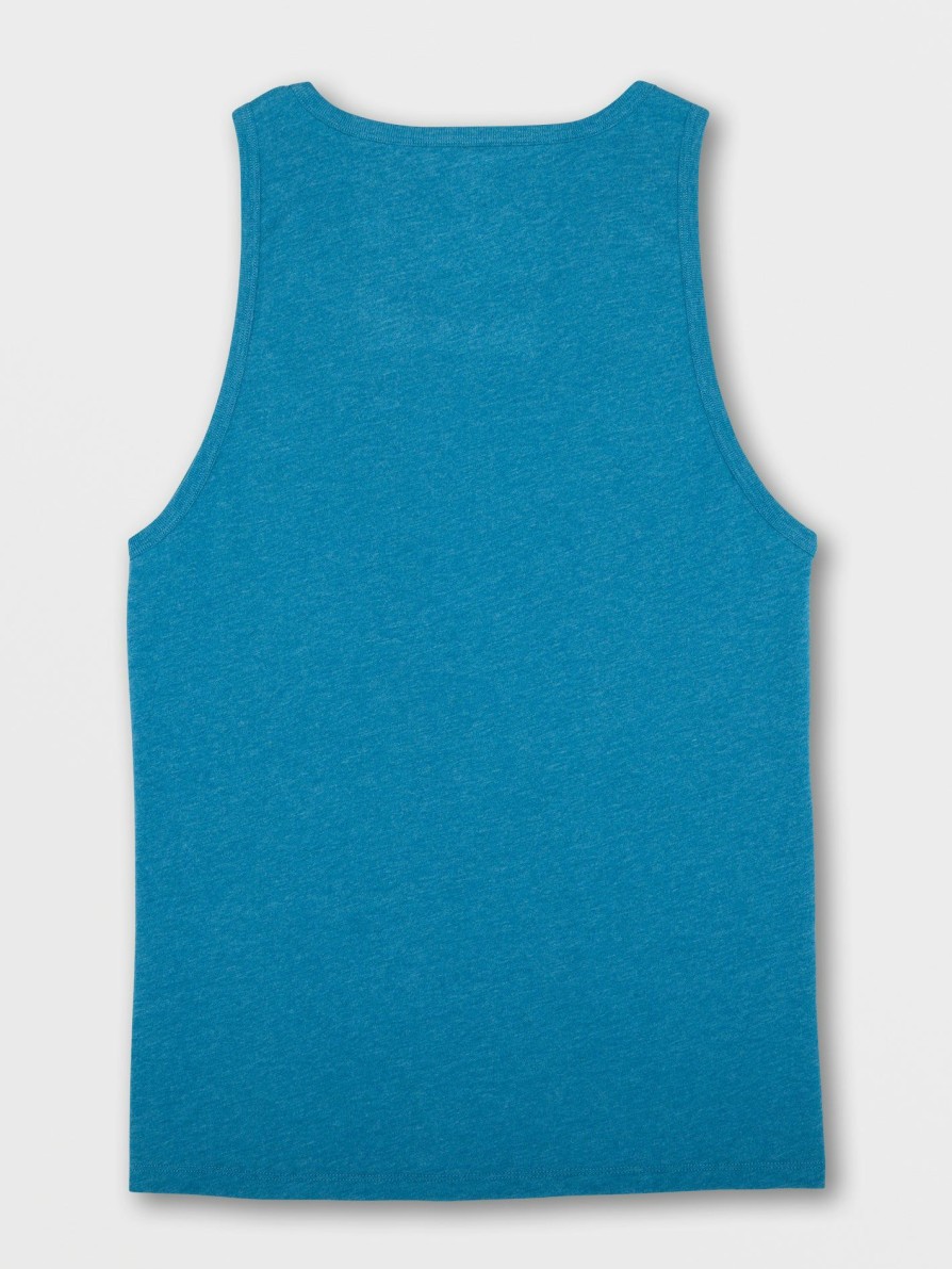 Mens Clothing * | Volcom Unique Solid Heather Tank Stormy Blue