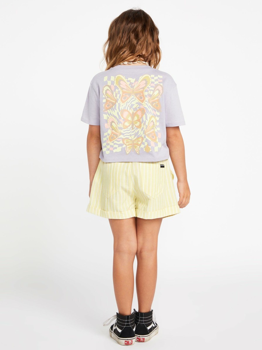 Kids * | Volcom Discount Online Girls Pocket Dial Short Sleeve Tee Shirt Moonbeam