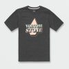 Kids * | Volcom Reliable Quality Big Boys Stript Short Sleeve Tee Dark Black Heather