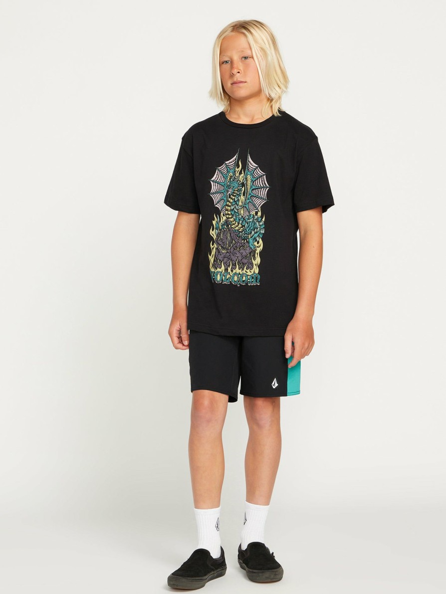 Kids * | Volcom Top Sell Big Boys Alstone Short Sleeve Tee Black