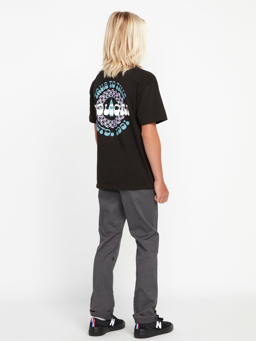 Kids * | Volcom Top Sellers Big Boys Stone Backstage Short Sleeve Tee Shirt Black