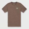 Mens Accessories * | Volcom Top Sell Stone Trippin Short Sleeve Tee Charcoal Heather Cocoa Heather